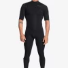 Mens Quiksilver Wetsuits | 2/2Mm Everyday Sessions Short Sleeve Chest Zip Springsuit