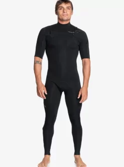 Mens Quiksilver Wetsuits | 2/2Mm Everyday Sessions Short Sleeve Chest Zip Springsuit