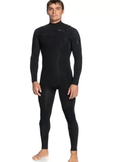 Mens Quiksilver Wetsuits | 4/3 Everyday Sessions Chest Zip Wetsuit