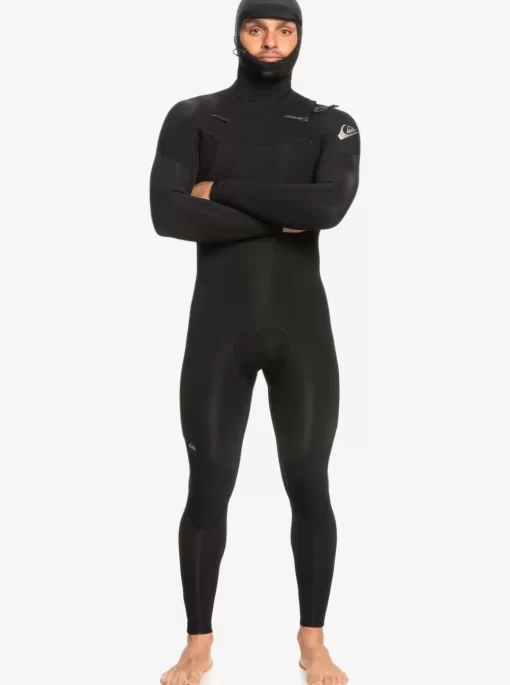 Mens Quiksilver Wetsuits | 5/4/3Mm Everyday Sessions Hooded Chest Zip Wetsuit