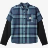 Boys Quiksilver Shirts | Boy'S 8-16 Check This Up Oversized Long Sleeve Shirt