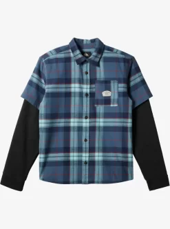 Boys Quiksilver Shirts | Boy'S 8-16 Check This Up Oversized Long Sleeve Shirt