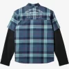 Boys Quiksilver Shirts | Boy'S 8-16 Check This Up Oversized Long Sleeve Shirt