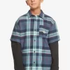 Boys Quiksilver Shirts | Boy'S 8-16 Check This Up Oversized Long Sleeve Shirt