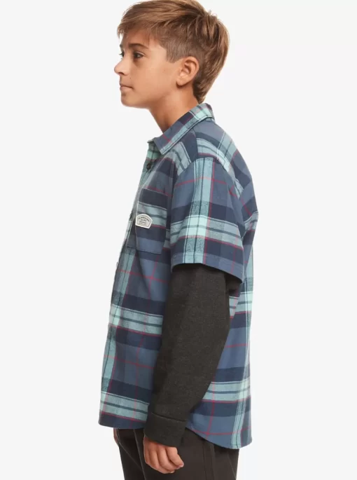 Boys Quiksilver Shirts | Boy'S 8-16 Check This Up Oversized Long Sleeve Shirt