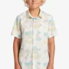 Boys Quiksilver Shirts | Boy'S 8-16 Palm Spritz Short Sleeve Woven Shirt