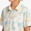 Boys Quiksilver Shirts | Boy'S 8-16 Palm Spritz Short Sleeve Woven Shirt