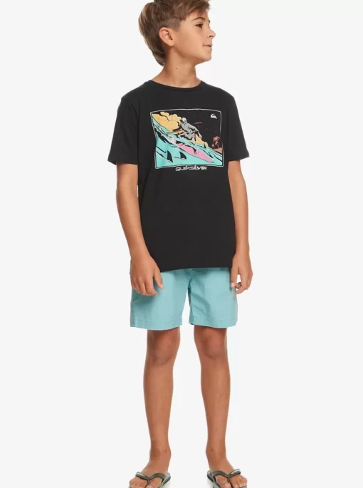 Boys Quiksilver Shorts | Boy'S 8-16 Taxer 15" Elastic Waist Shorts