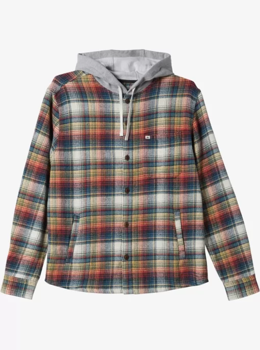 Mens Quiksilver Shirts & Polos | Briggs Hooded Flannel Long Sleeve Top