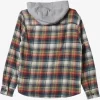 Mens Quiksilver Shirts & Polos | Briggs Hooded Flannel Long Sleeve Top