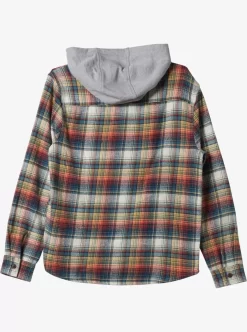 Mens Quiksilver Shirts & Polos | Briggs Hooded Flannel Long Sleeve Top