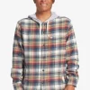 Mens Quiksilver Shirts & Polos | Briggs Hooded Flannel Long Sleeve Top