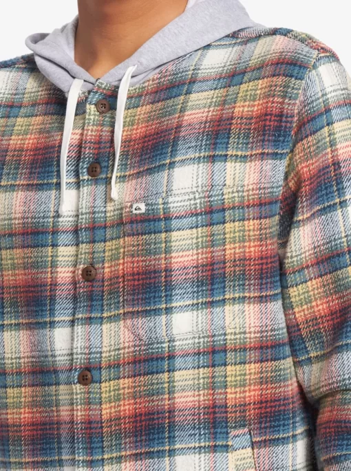 Mens Quiksilver Shirts & Polos | Briggs Hooded Flannel Long Sleeve Top