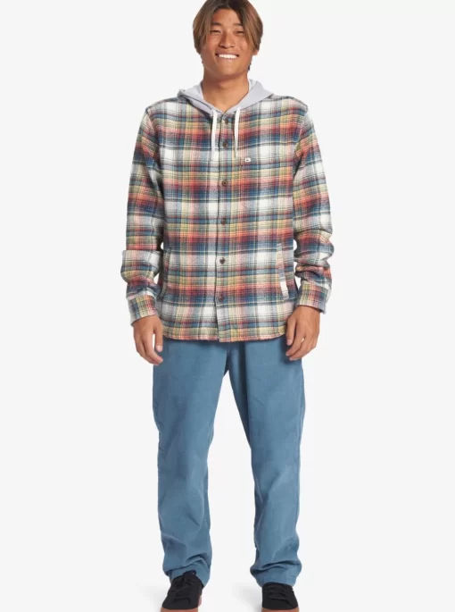 Mens Quiksilver Shirts & Polos | Briggs Hooded Flannel Long Sleeve Top