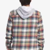 Mens Quiksilver Shirts & Polos | Briggs Hooded Flannel Long Sleeve Top