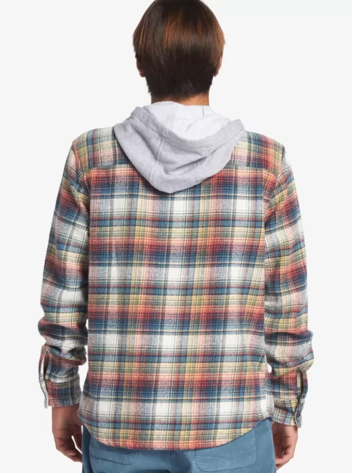 Mens Quiksilver Shirts & Polos | Briggs Hooded Flannel Long Sleeve Top