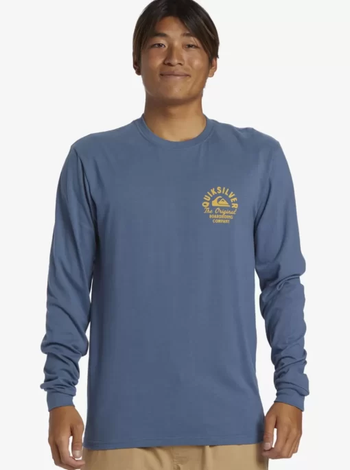 Mens Quiksilver Tees | Circled Script Long Sleeve T-Shirt