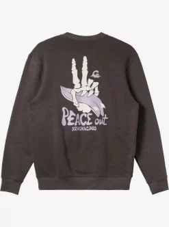 Mens Quiksilver Sweatshirts & Hoodies | E Peace Out Crew Neck Sweatshirt