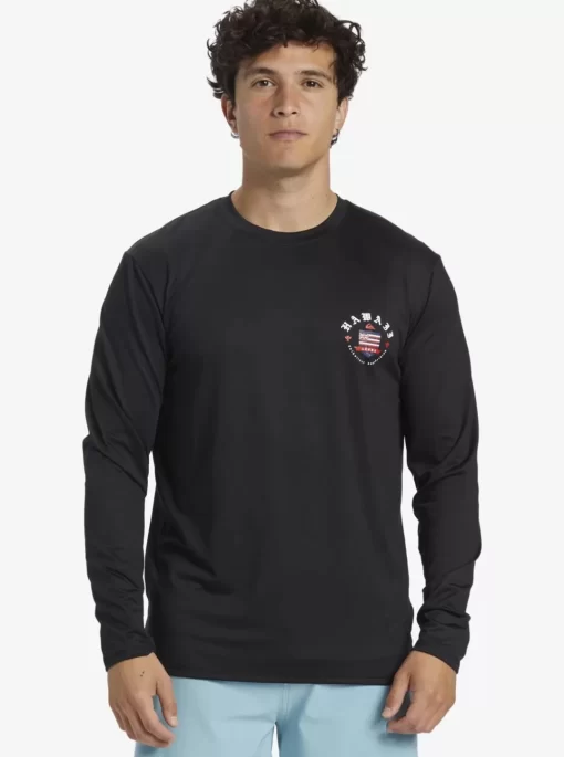 Mens Quiksilver Rashguards | Hawaii Royalty Upf 50 Long Sleeve Surf Tee