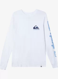 Mens Quiksilver Tees | Omni Logo Long Sleeve T-Shirt