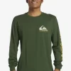 Mens Quiksilver Tees | Omni Logo Long Sleeve T-Shirt