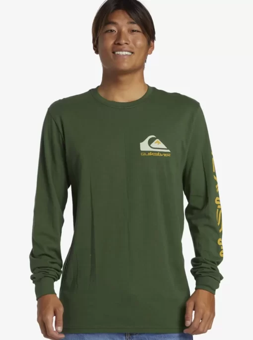 Mens Quiksilver Tees | Omni Logo Long Sleeve T-Shirt