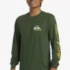 Mens Quiksilver Tees | Omni Logo Long Sleeve T-Shirt