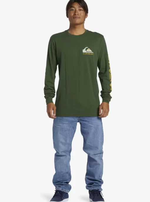 Mens Quiksilver Tees | Omni Logo Long Sleeve T-Shirt