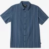 Mens Quiksilver Shirts & Polos | Pacific Stripe Short Sleeve Woven Shirt