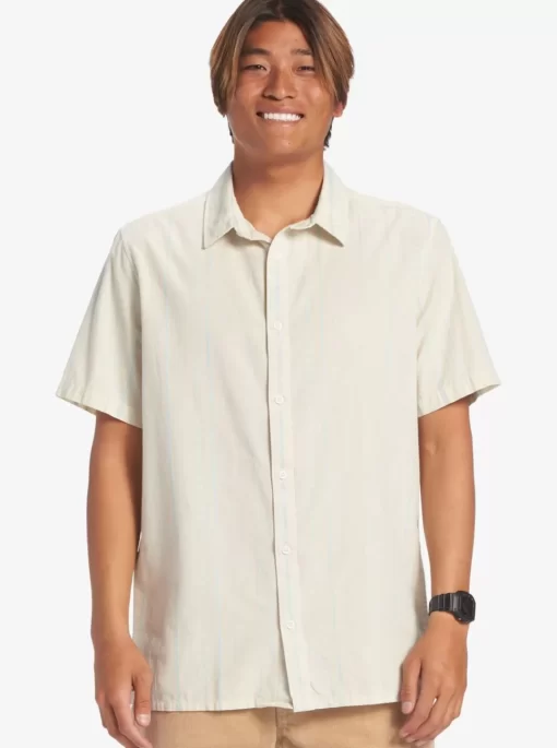 Mens Quiksilver Shirts & Polos | Pacific Stripe Short Sleeve Woven Shirt