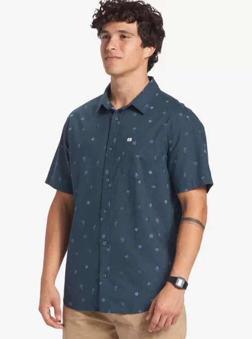 Mens Quiksilver Shirts & Polos | Pacific Stripe Short Sleeve Woven Shirt