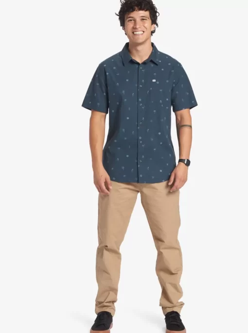 Mens Quiksilver Shirts & Polos | Pacific Stripe Short Sleeve Woven Shirt