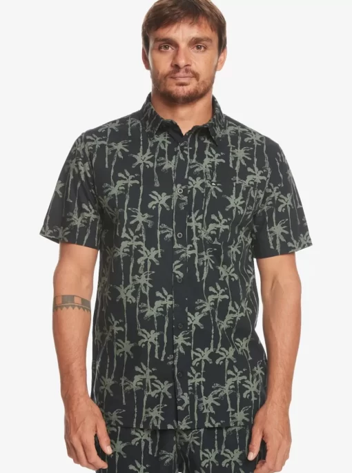 Mens Quiksilver Shirts & Polos | Painted Palm Short Sleeve Shirt