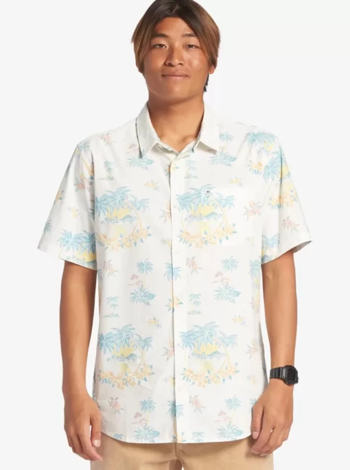 Mens Quiksilver Shirts & Polos | Palm Spritz Short Sleeve Woven Shirt