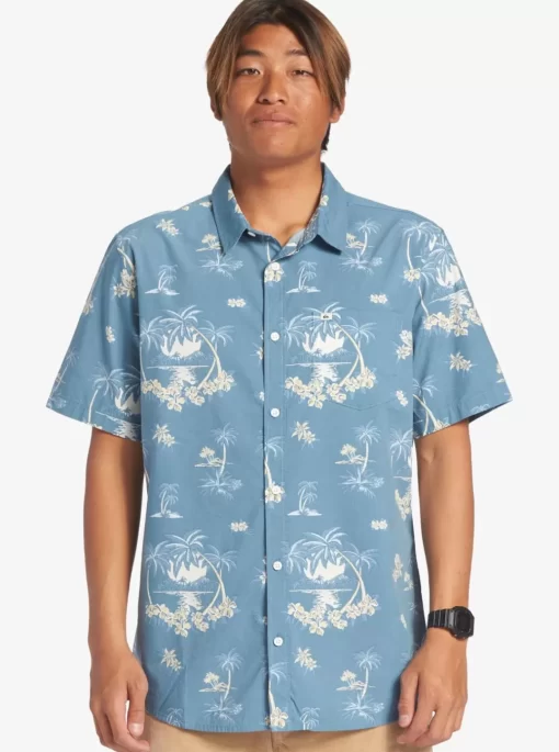 Mens Quiksilver Shirts & Polos | Palm Spritz Short Sleeve Woven Shirt