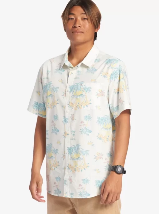 Mens Quiksilver Shirts & Polos | Palm Spritz Short Sleeve Woven Shirt