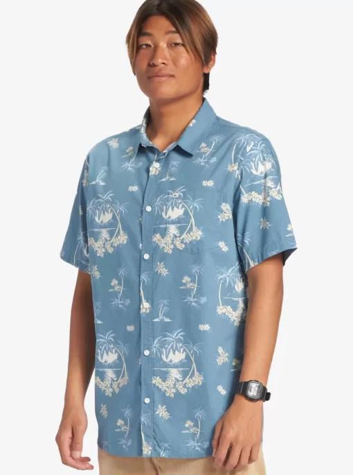 Mens Quiksilver Shirts & Polos | Palm Spritz Short Sleeve Woven Shirt