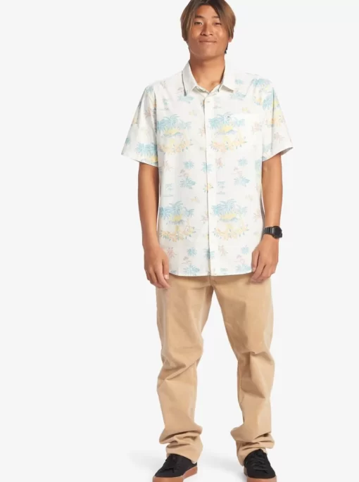 Mens Quiksilver Shirts & Polos | Palm Spritz Short Sleeve Woven Shirt