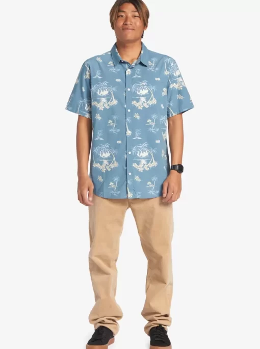 Mens Quiksilver Shirts & Polos | Palm Spritz Short Sleeve Woven Shirt