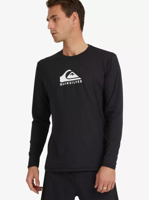 Mens Quiksilver Rashguards | Solid Streak Long Sleeve Upf 50 Surf T-Shirt