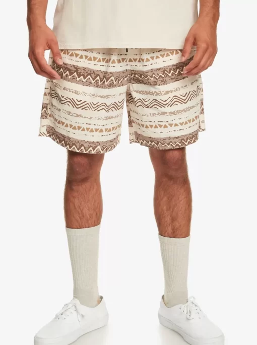 Mens Quiksilver Shorts & Amphibians | Taxer Print Elastic Waist Shorts