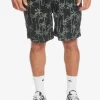 Mens Quiksilver Shorts & Amphibians | Taxer Print Elastic Waist Shorts