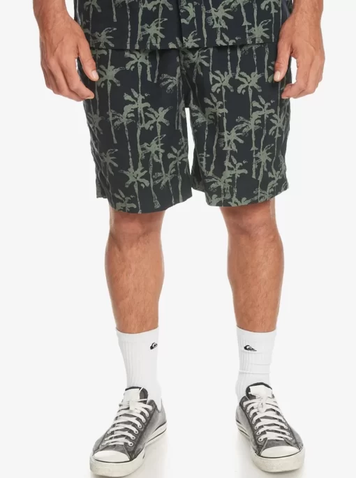 Mens Quiksilver Shorts & Amphibians | Taxer Print Elastic Waist Shorts