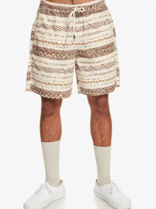 Mens Quiksilver Shorts & Amphibians | Taxer Print Elastic Waist Shorts