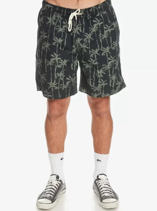 Mens Quiksilver Shorts & Amphibians | Taxer Print Elastic Waist Shorts