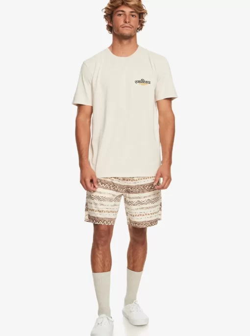 Mens Quiksilver Shorts & Amphibians | Taxer Print Elastic Waist Shorts