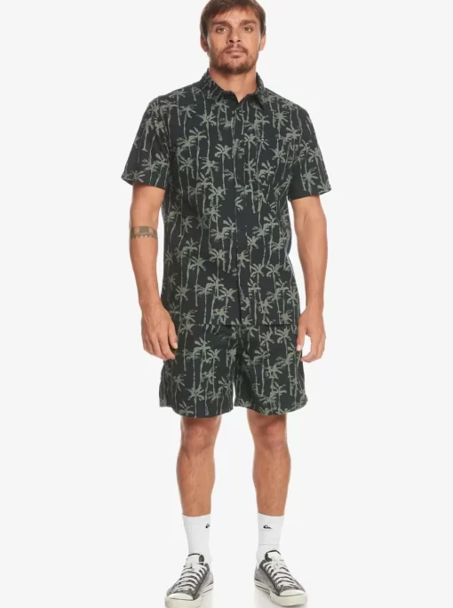 Mens Quiksilver Shorts & Amphibians | Taxer Print Elastic Waist Shorts