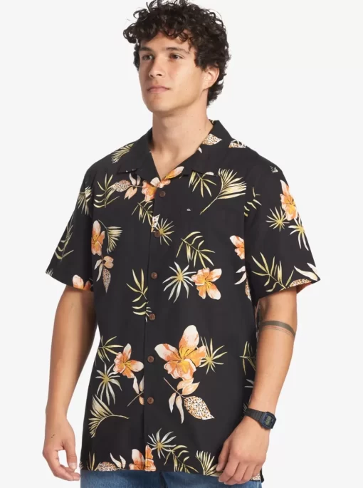 Mens Quiksilver Shirts & Polos | Tropical Floral Short Sleeve Woven Shirt