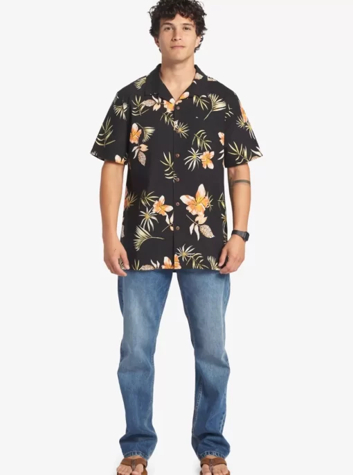 Mens Quiksilver Shirts & Polos | Tropical Floral Short Sleeve Woven Shirt