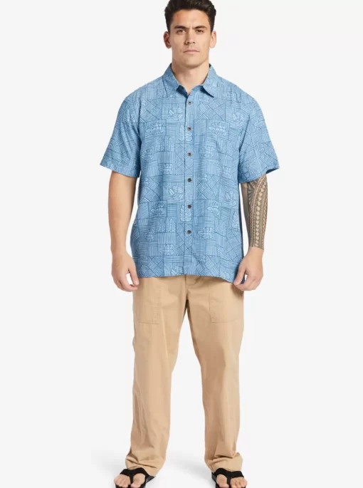 Mens Quiksilver Shirts & Polos | Waterman Amazed Palm Woven Shirt